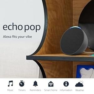Amazon Echo Pop (newest model), Our smallest Alexa speaker, Fits in any room, Charcoal