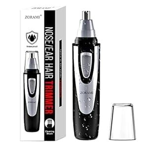 Ear and Nose Hair Trimmer Clipper – 2024 Professional Painless Eyebrow & Facial Hair Trimmer for Men Women, Battery-Operated Trimmer with IPX7 Waterproof, Dual Edge Blades for Easy Cleansing Black
