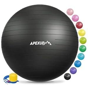 APEXUP Yoga & Pilates Ball – Anti Slip Heavy Duty Gym Ball for Fitness, Balance & Core Workout